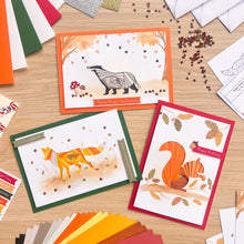 Load image into Gallery viewer, Friends of the Forest Card Making Kit | Iris Folding Craft Kit Beginner | Letterbox Craft Gift | Fox, Badger, Squirrel
