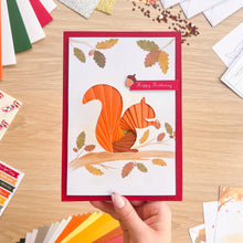 Load image into Gallery viewer, Friends of the Forest Card Making Kit | Iris Folding Craft Kit Beginner | Letterbox Craft Gift | Fox, Badger, Squirrel
