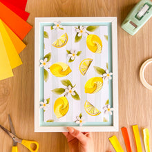 Load image into Gallery viewer, Framed lemon iris folding wall art picture
