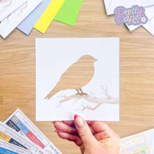 Load image into Gallery viewer, garden bird aperture with printed bird legs and branch
