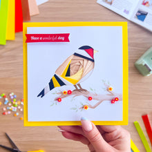 Load image into Gallery viewer, Iris fold goldfinch card
