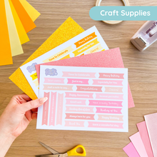 Load image into Gallery viewer, Glitter Sentiments Pack - Pink and Orange
