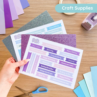 Glitter Sentiments Pack - Purple and Blue