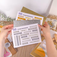 Sentiments and Glitter Card | Mini Pack (A5) | Gold, Silver