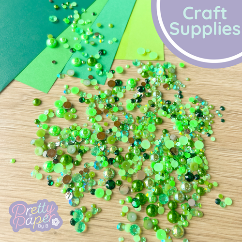 Green pearl gem craft embellishments