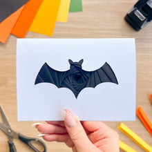 Load image into Gallery viewer, Card Making Kit Halloween| Mini Iris Folding Card Kit | Beginner Bat and Pumpkin
