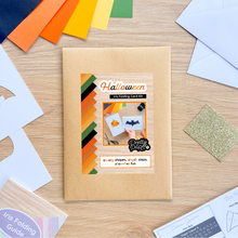 Load image into Gallery viewer, Card Making Kit Halloween| Mini Iris Folding Card Kit | Beginner Bat and Pumpkin

