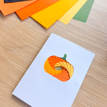Load image into Gallery viewer, Card Making Kit Halloween| Mini Iris Folding Card Kit | Beginner Bat and Pumpkin
