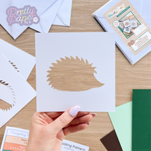 Load image into Gallery viewer, Hedgehog Aperture Card (Pack of 3) | 3 x Apertures, Coloured Card Blanks &amp; White Envelopes
