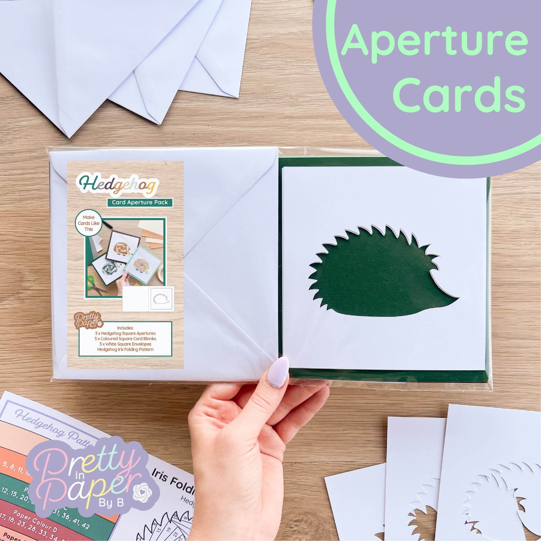 Hedgehog Aperture Cards | 3 x Apertures, Coloured Card Blanks ...
