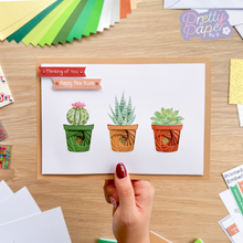 Load image into Gallery viewer, Iris folding plant pots card
