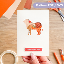 Load image into Gallery viewer, Highland Calf iris folding pattern template
