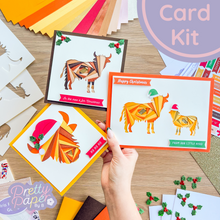 Load image into Gallery viewer, Highland Cow Card Making Kit Christmas Edition
