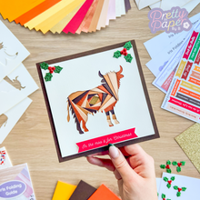 Load image into Gallery viewer, Highland Cow Christmas Card Kit
