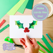 Load image into Gallery viewer, Iris fold holly leaves card
