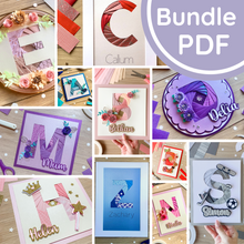 Load image into Gallery viewer, Alphabet Letter Iris Folding PDF SVG Bundle | All 26 Letters of the Alphabet
