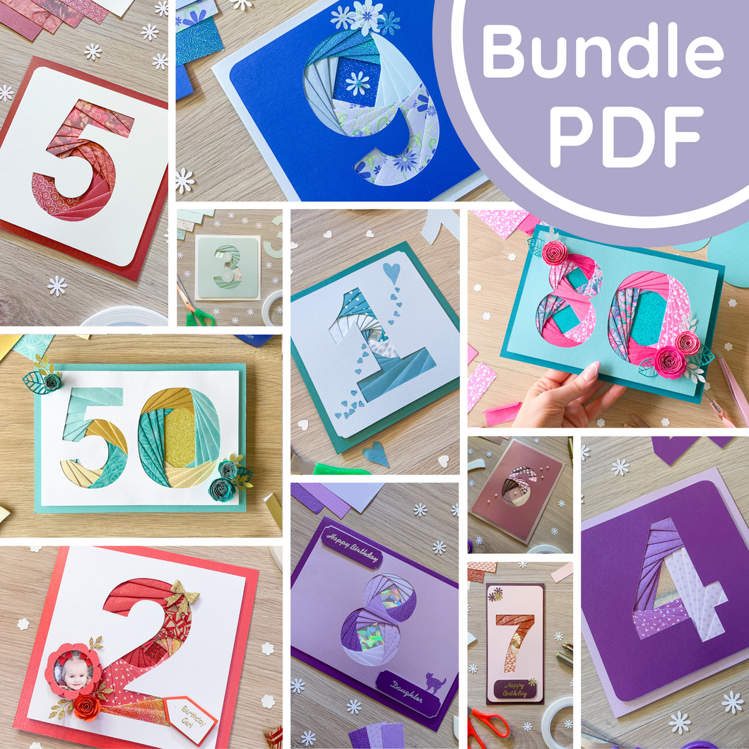 Iris Folding Number Template Bundle | PDF Print Download | SVG Cut File ...