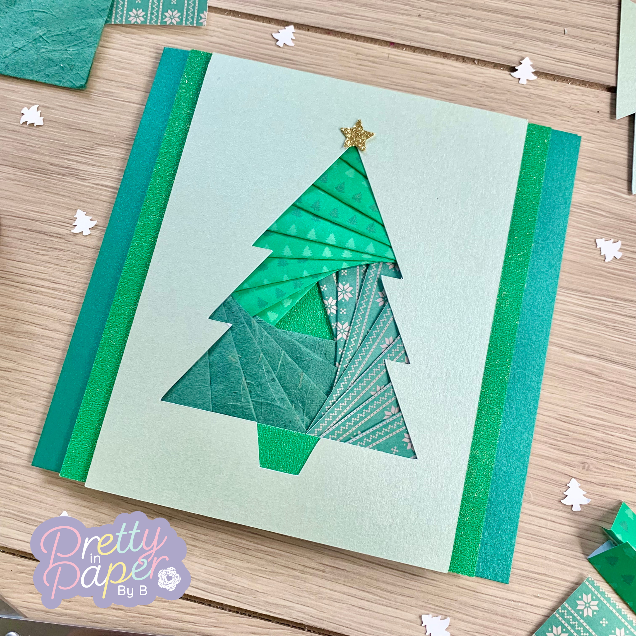 christmas tree iris folding pattern template | beginner pdf | xmas