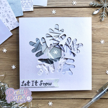 Load image into Gallery viewer, Snowflake Iris Folding Pattern Template PDF &amp; SVG | Snowflake Intermediate Printable Download | Cut File | Card Making
