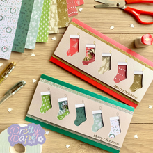 Load image into Gallery viewer, Stocking Iris Folding Pattern PDF &amp; SVG | Christmas Stocking Beginner Printable Download | Cut File | Card Making Template
