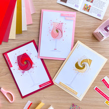 Load image into Gallery viewer, Three iris fold wine glass cards
