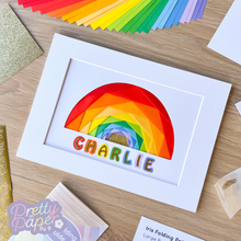 Load image into Gallery viewer, Kids Craft Kit | Rainbow Personalised Name Wall Art Kit | Iris Folding Craft Kit | Discontinued
