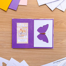 Load image into Gallery viewer, Lesser Purple Emperor Card Aperture Pack with iris fold pattern and guide
