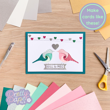Load image into Gallery viewer, Love Birds Aperture Card (Pack of 3) | 3 x Apertures, Coloured Card Blanks &amp; Envelopes | Wedding Anniversary Engagement Valentine
