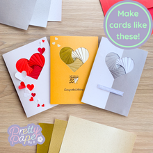 Load image into Gallery viewer, Make cards like these with Love Heart Aperture Card Pack
