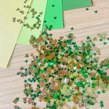 Load image into Gallery viewer, Forest Green Maple Leaf Sequin Embellishments, 800 pcs (approx.) - Light Green, Emerald Green, Silver
