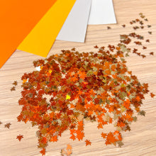 Load image into Gallery viewer, Frosty Fall Maple Leaf Sequins Embellishments, 800 pcs (approx.) | Orange, Silver
