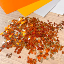 Load image into Gallery viewer, Frosty Fall Maple Leaf Sequins Embellishments, 800 pcs (approx.) | Orange, Silver
