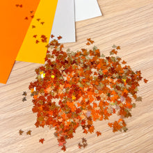 Load image into Gallery viewer, Frosty Fall Maple Leaf Sequins Embellishments, 800 pcs (approx.) | Orange, Silver
