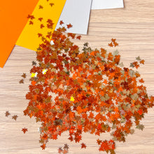 Load image into Gallery viewer, Frosty Fall Maple Leaf Sequins Embellishments, 800 pcs (approx.) | Orange, Silver
