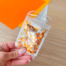 Load image into Gallery viewer, Frosty Fall Maple Leaf Sequins Embellishments, 800 pcs (approx.) | Orange, Silver
