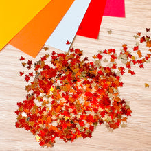 Load image into Gallery viewer, Hello Autumn Maple Leaf Sequins  Embellishments, 800 pcs (approx.) | Orange, Red, Silver
