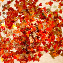 Load image into Gallery viewer, Hello Autumn Maple Leaf Sequins  Embellishments, 800 pcs (approx.) | Orange, Red, Silver
