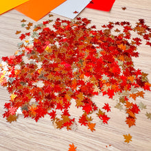 Load image into Gallery viewer, Hello Autumn Maple Leaf Sequins  Embellishments, 800 pcs (approx.) | Orange, Red, Silver
