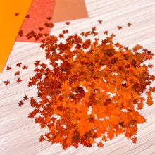 Load image into Gallery viewer, Rusty Copper Maple Leaf Sequin Embellishments, 800 pcs (approx.) | Orange, Brown
