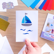Load image into Gallery viewer, Card Making Kit Mini Small Boat | Iris Folding Card Kit | Beginner
