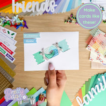 Load image into Gallery viewer, Iris fold cracker card in turquoise
