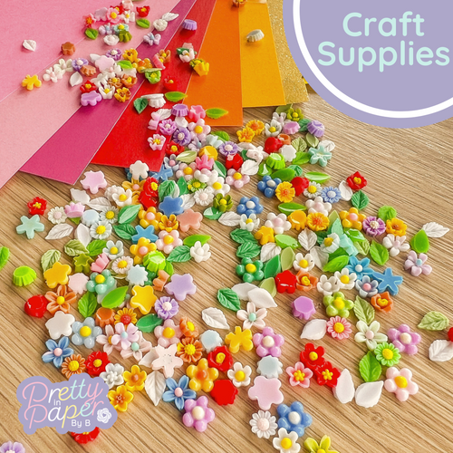 Mini Flower and Leaf Craft Embellishments