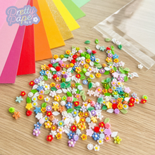 Load image into Gallery viewer, Pack of Mini Flower and Leaf Craft Embellishments
