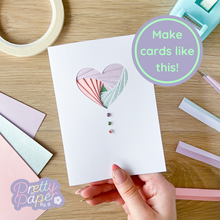 Load image into Gallery viewer, Make cards like this - iris fold heart card
