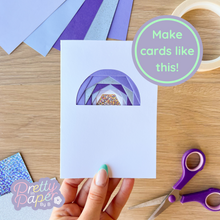 Load image into Gallery viewer, Iris Folding mini rainbow card in purple
