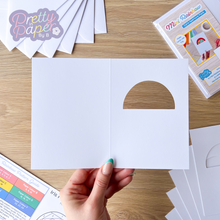 Load image into Gallery viewer, Mini Rainbow Card Apertures A6 (Pack of 6) | White Card Blanks &amp; Envelopes x6
