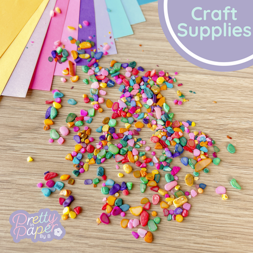 Mini resin crushed shell or sea glass card embellishments