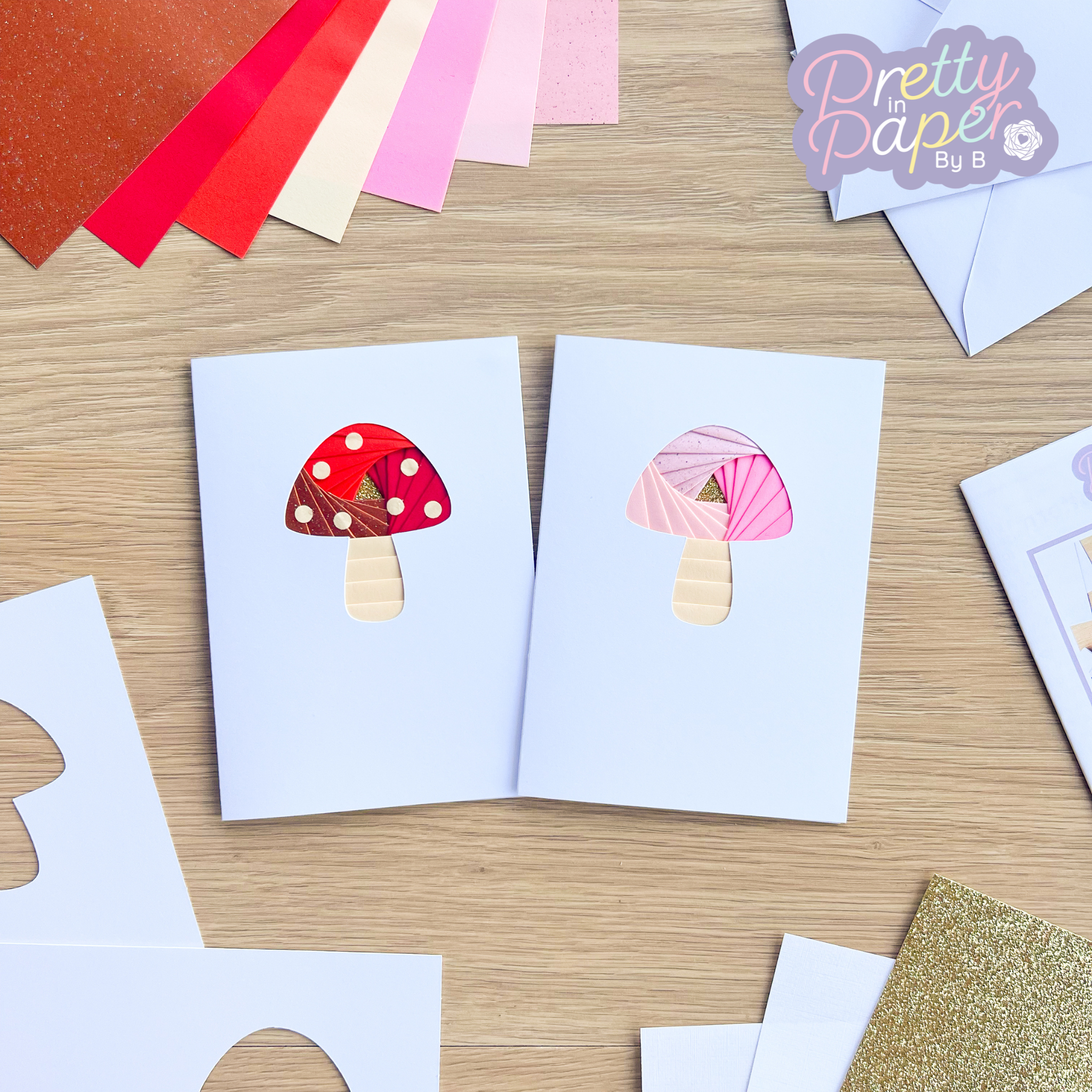 Iris Fold Toadstool Mini Pattern Template | PDF SVG | Card Making ...