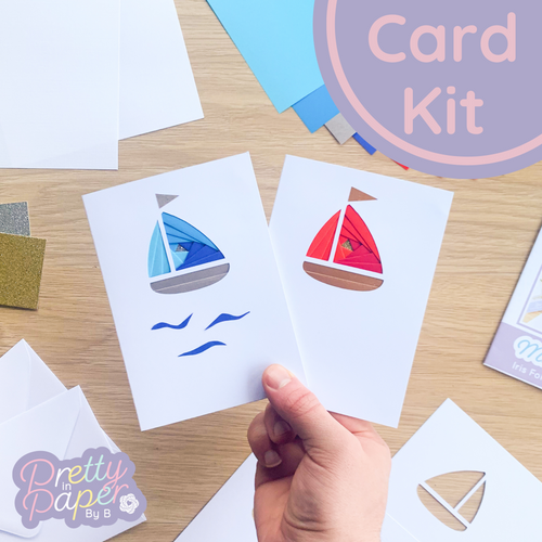 Small boat iris folding card making kit