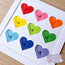 Load image into Gallery viewer, Nive Iris Folding Hearts in bright rainbow colours
